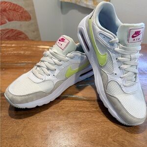 Nike Air White and Neon Green Sneakers